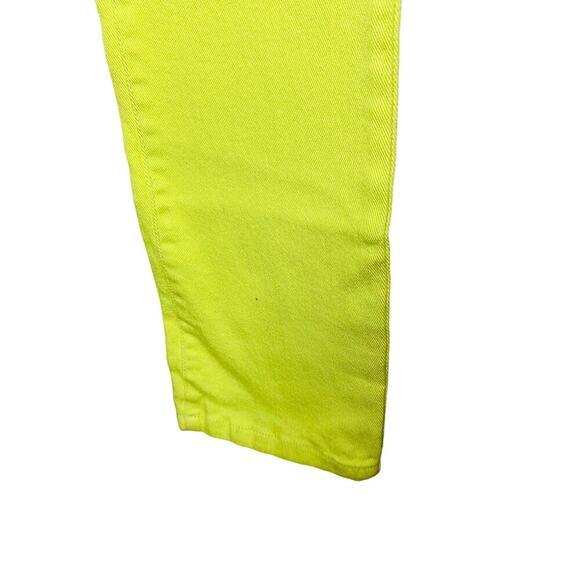 Vintage Wet Seal Women's Neon Yellow Highlighter Straight Leg Jeans Size 9 - Picture 8 of 9